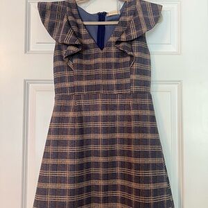 Altar’d State Plaid Ruffle Sleeve Dress